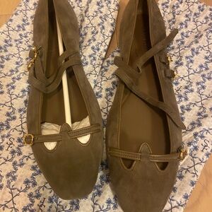Women's Brown Suede Ballet Flats